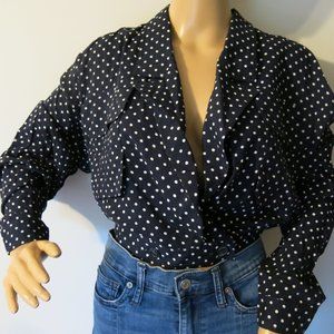 VINTAGE POLKA DOT SHIRT OUTBACK RED SIZE M